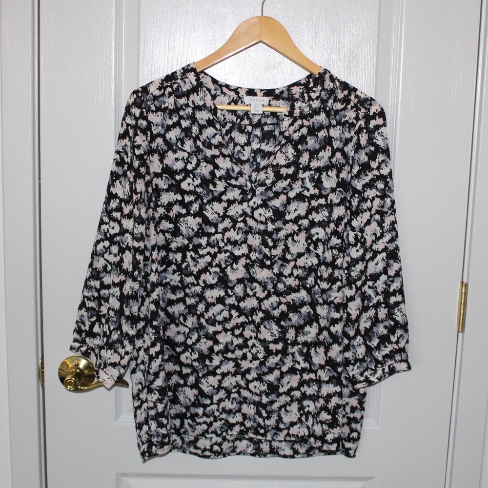 COLORFUL FLORAL LONG SLEEVE BLOUSE